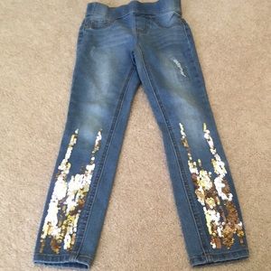 ❄️3/$10 Justice mid rise jean leggings size 7 slim